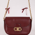 Celine Triomphe Bordeaux Leather Maillon Bag - FashioNica