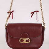 Celine Triomphe Bordeaux Leather Maillon Bag - FashioNica