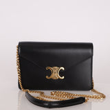 Celine Triomphe Calfskin Wallet on Chain - FashioNica
