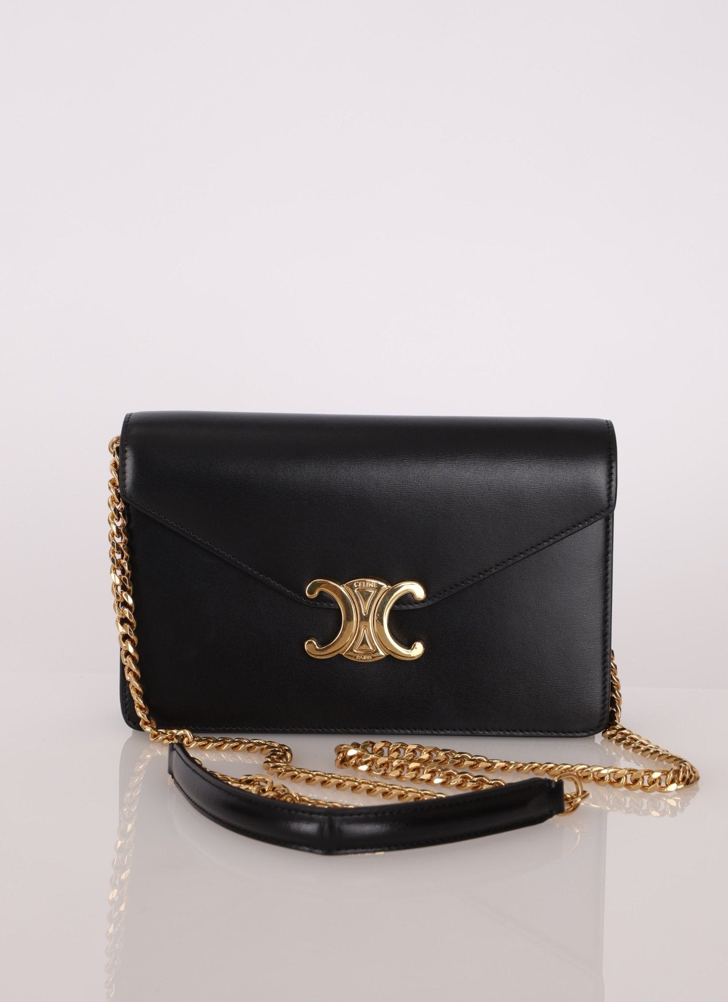 Celine Triomphe Calfskin Wallet on Chain - FashioNica