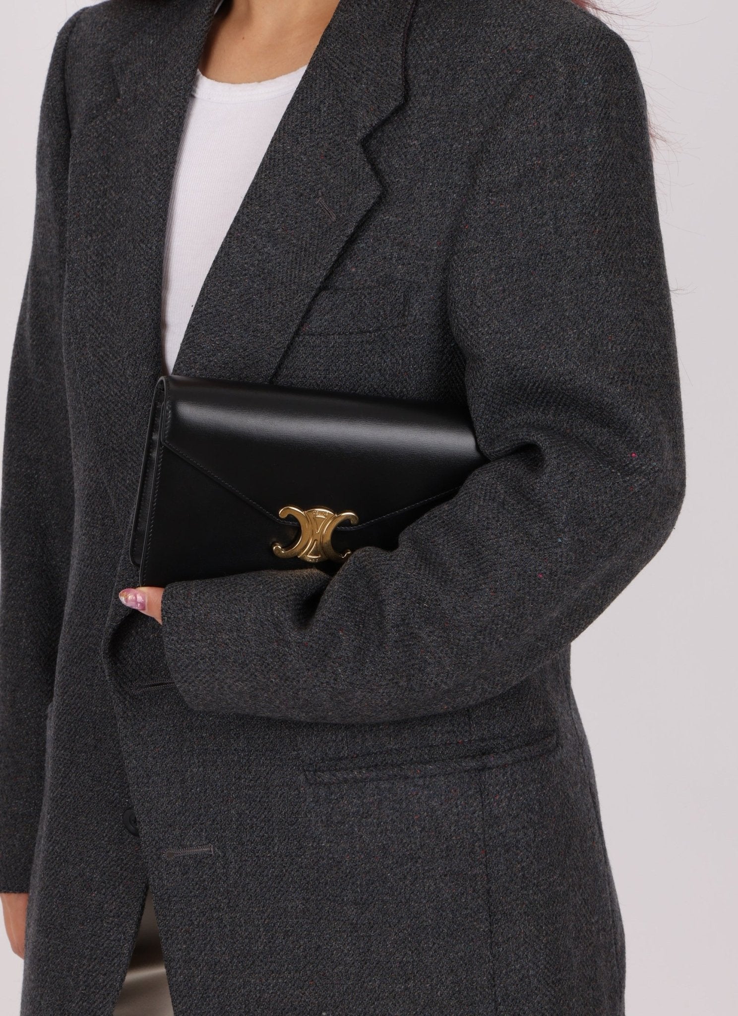 Celine Triomphe Calfskin Wallet on Chain - FashioNica