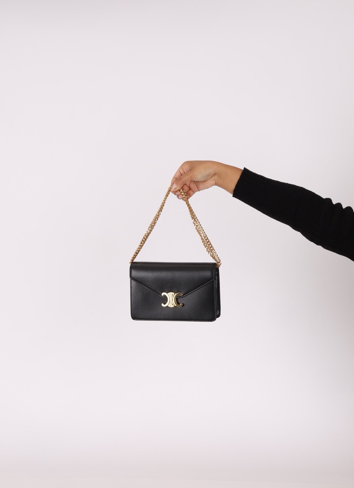 Celine Triomphe Calfskin Wallet on Chain - FashioNica