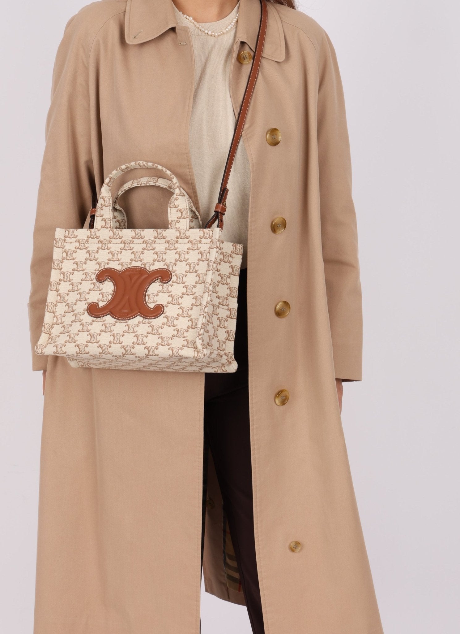 Celine Triomphe Canvas Small Cabas Thais - FashioNica