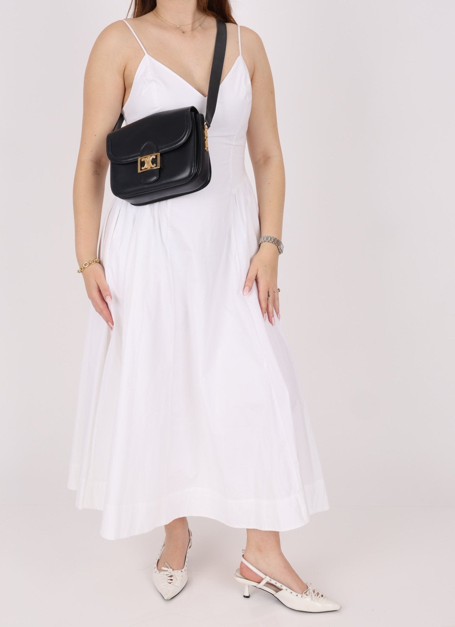 Celine Triomphe Navy Boxcalf Shoulder Bag - FashioNica