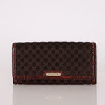 Celine Triomphe Suede & Croc Embossed Wallet - FashioNica