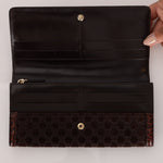 Celine Triomphe Suede & Croc Embossed Wallet - FashioNica