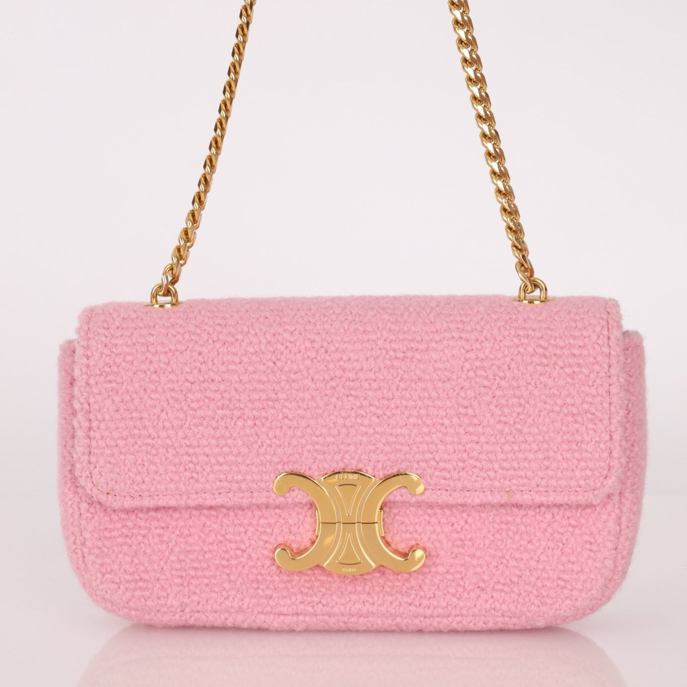 Celine Tweed Bouclé Triomphe Claude Bag - FashioNica