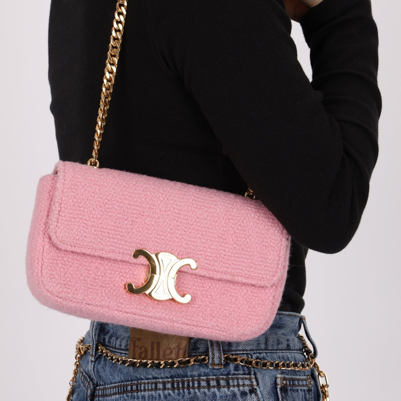 Celine Tweed Bouclé Triomphe Claude Bag - FashioNica