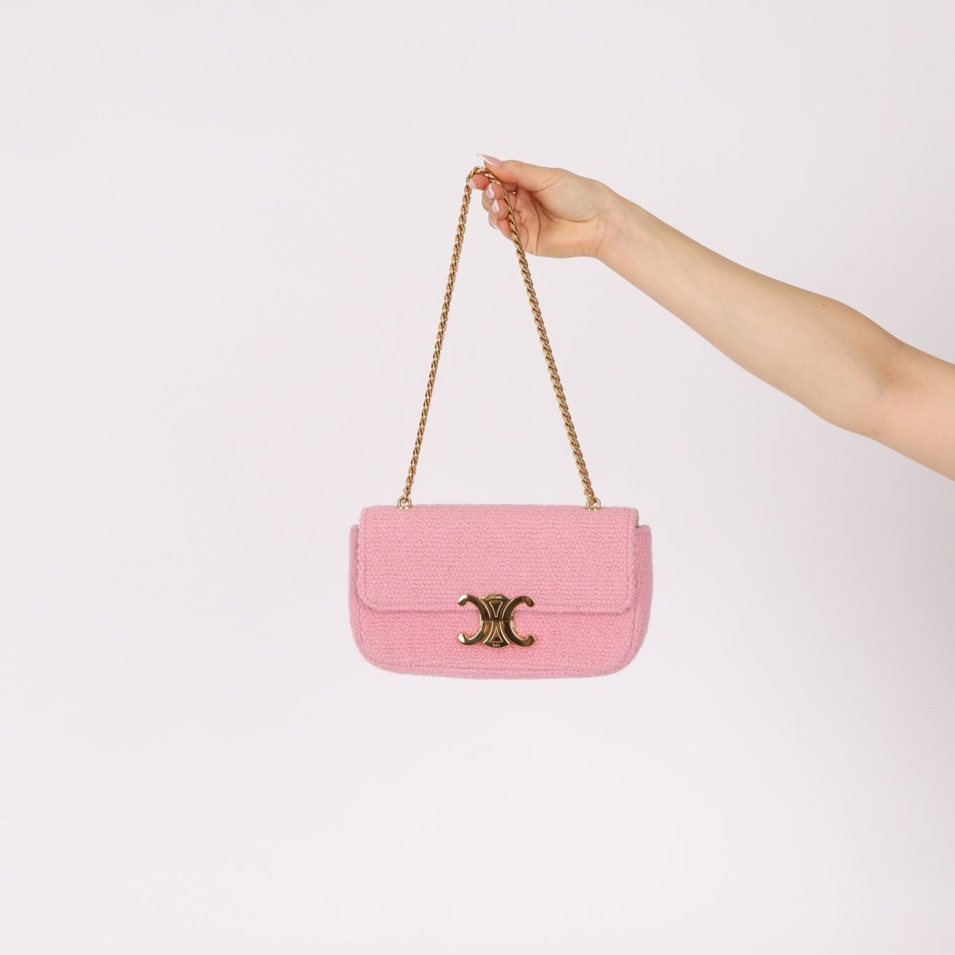 Celine Tweed Bouclé Triomphe Claude Bag - FashioNica