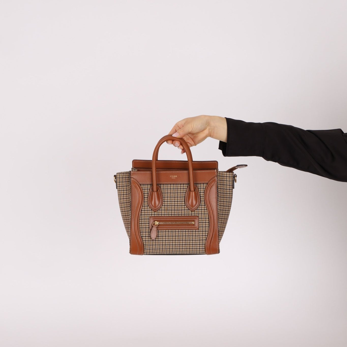 Celine Tweed Check Luggage Nano Bag - FashioNica