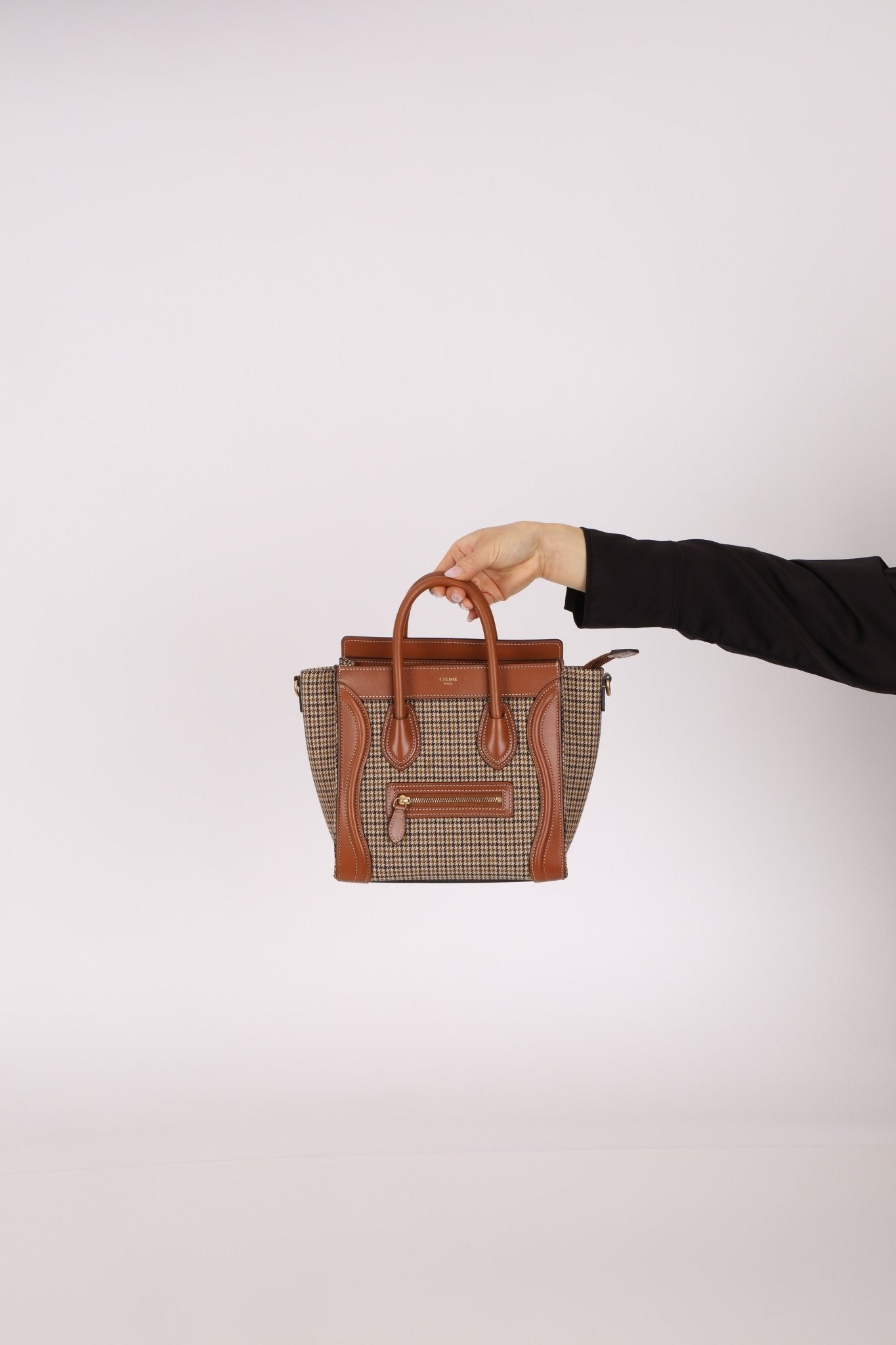 Celine Tweed Check Luggage Nano Bag - FashioNica