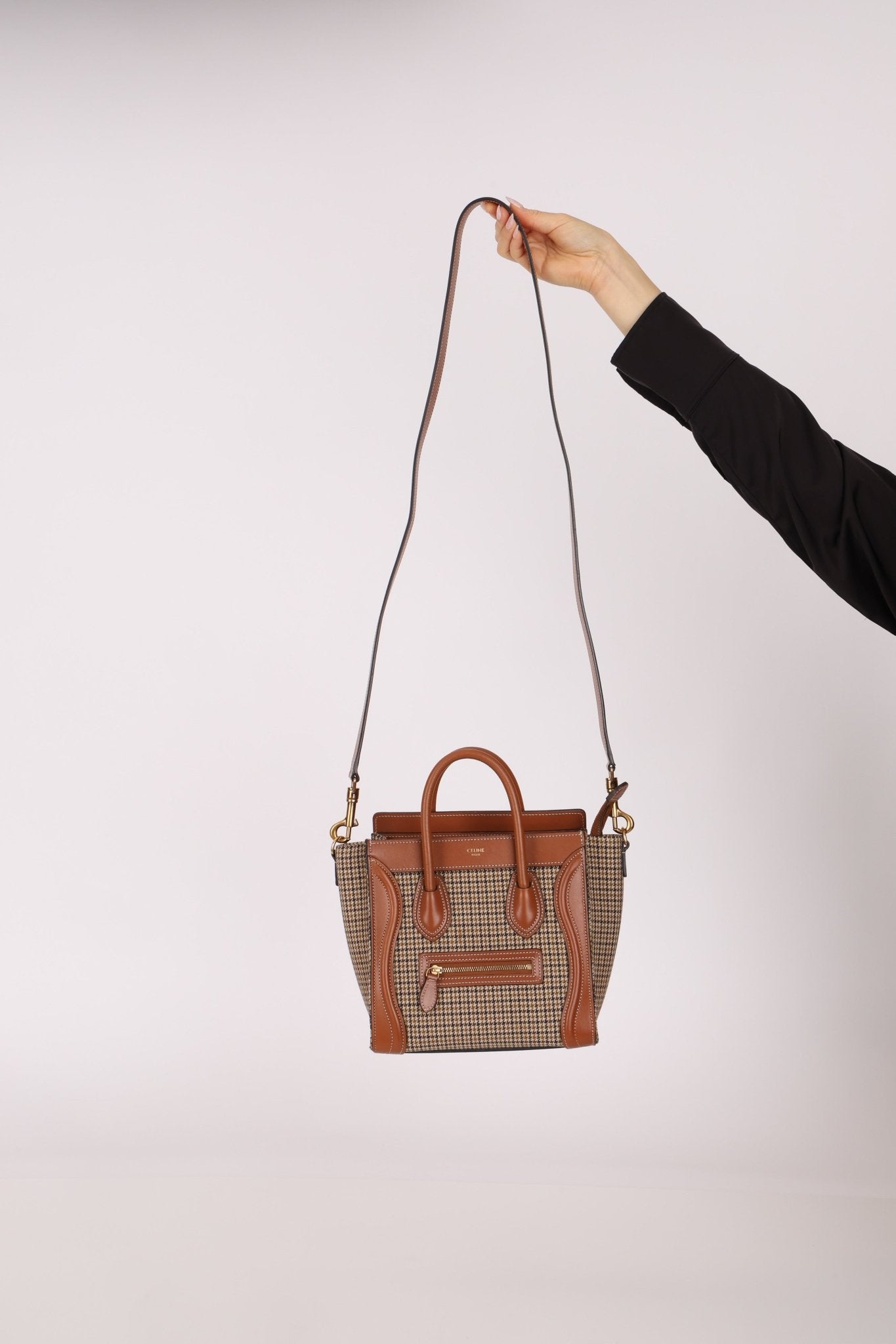 Celine Tweed Check Luggage Nano Bag - FashioNica