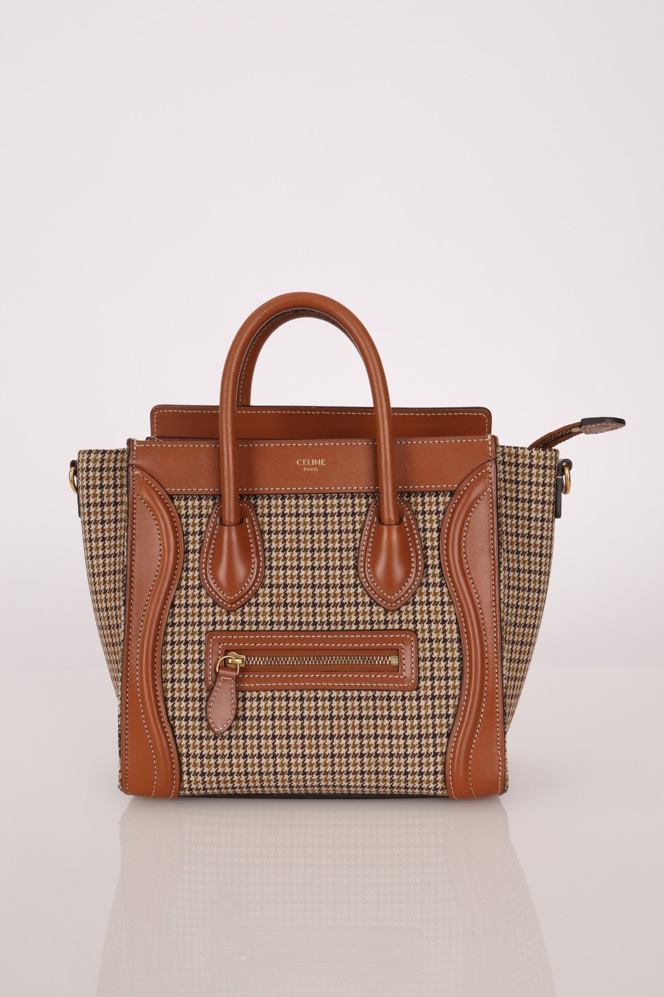 Celine Tweed Check Luggage Nano Bag - FashioNica