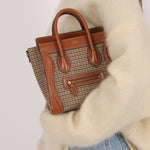 Celine Tweed Check Luggage Nano Bag - FashioNica