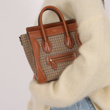 Celine Tweed Check Luggage Nano Bag - FashioNica