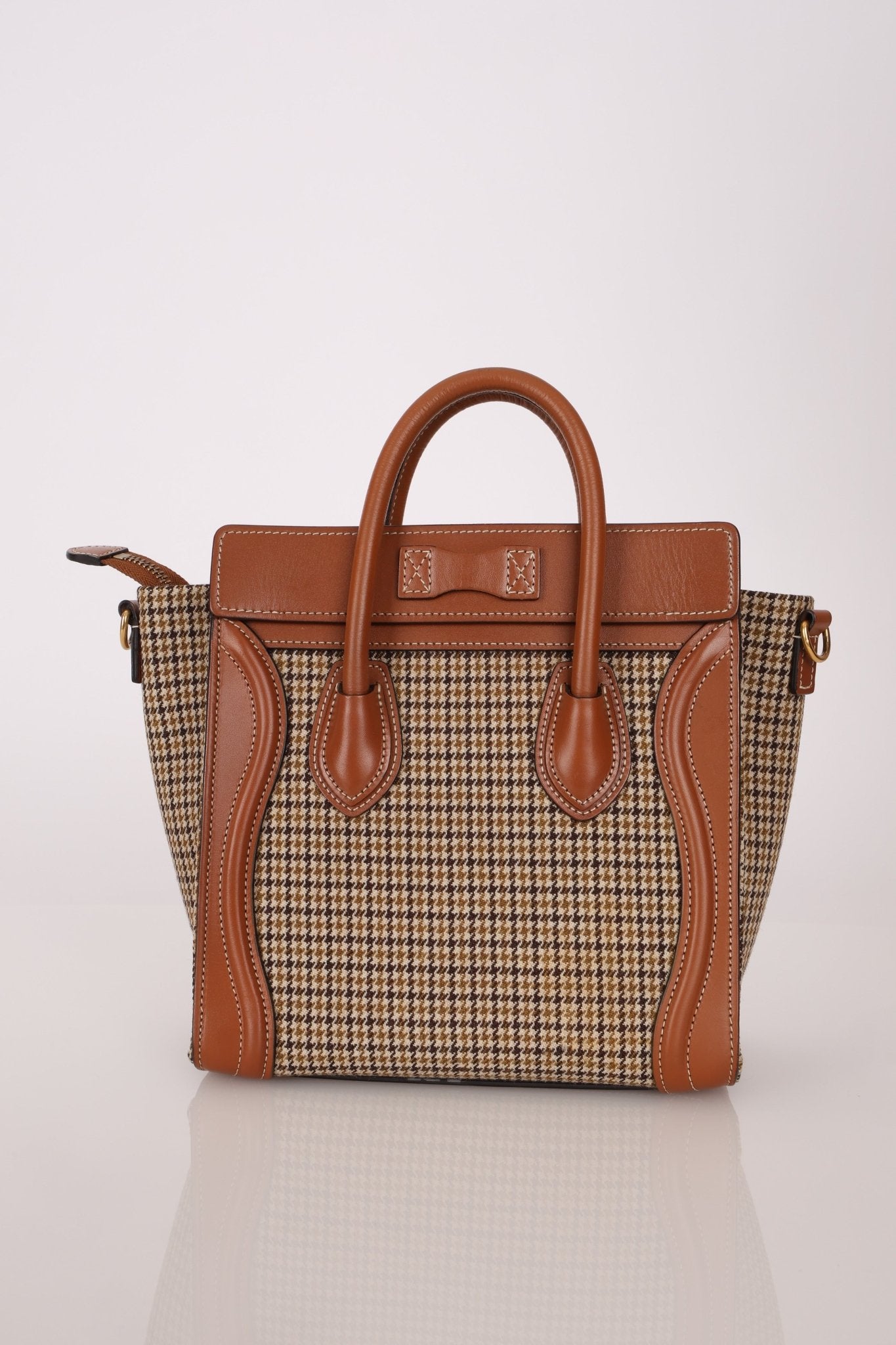 Celine Tweed Check Luggage Nano Bag - FashioNica