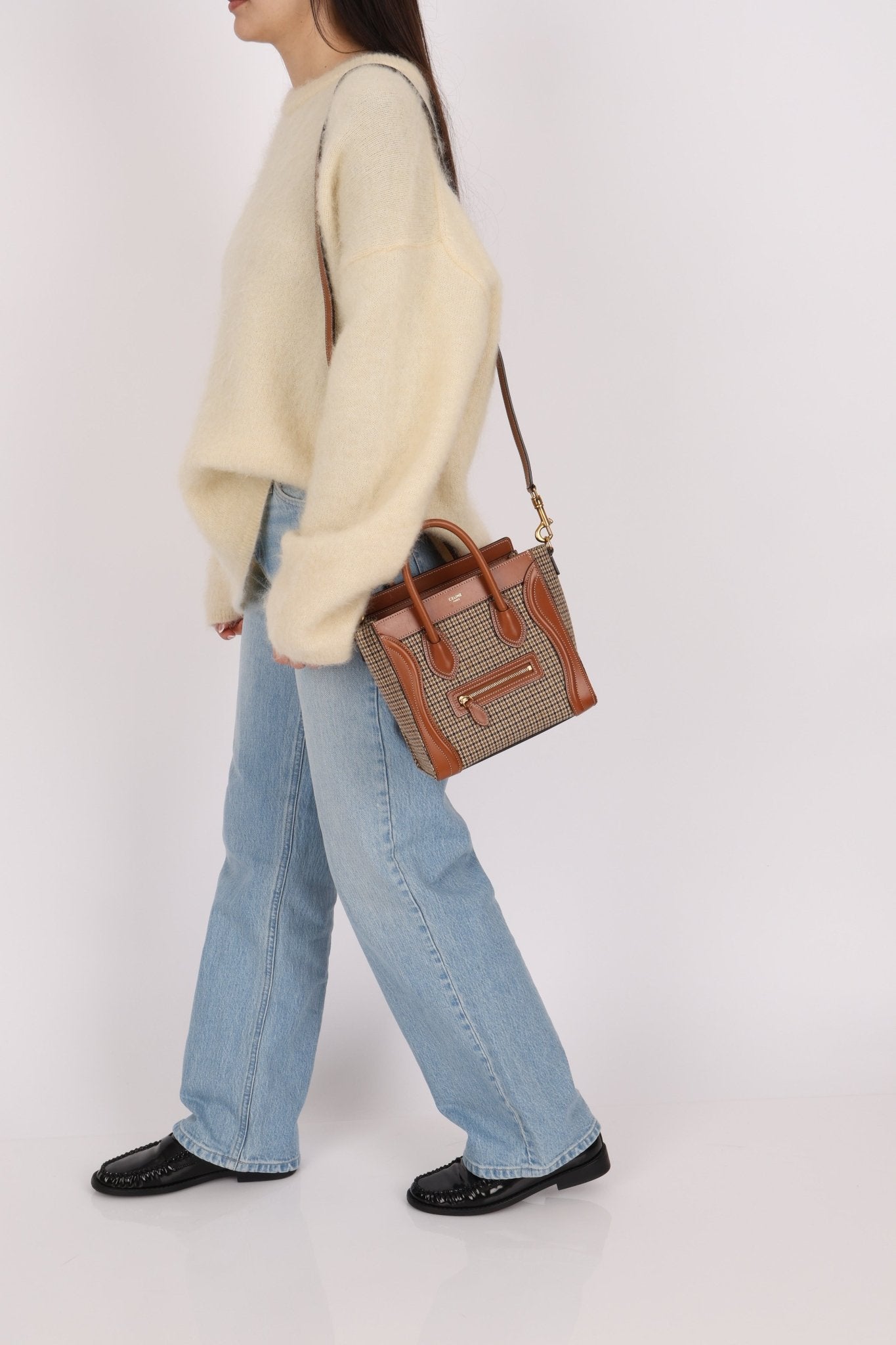 Celine Tweed Check Luggage Nano Bag - FashioNica