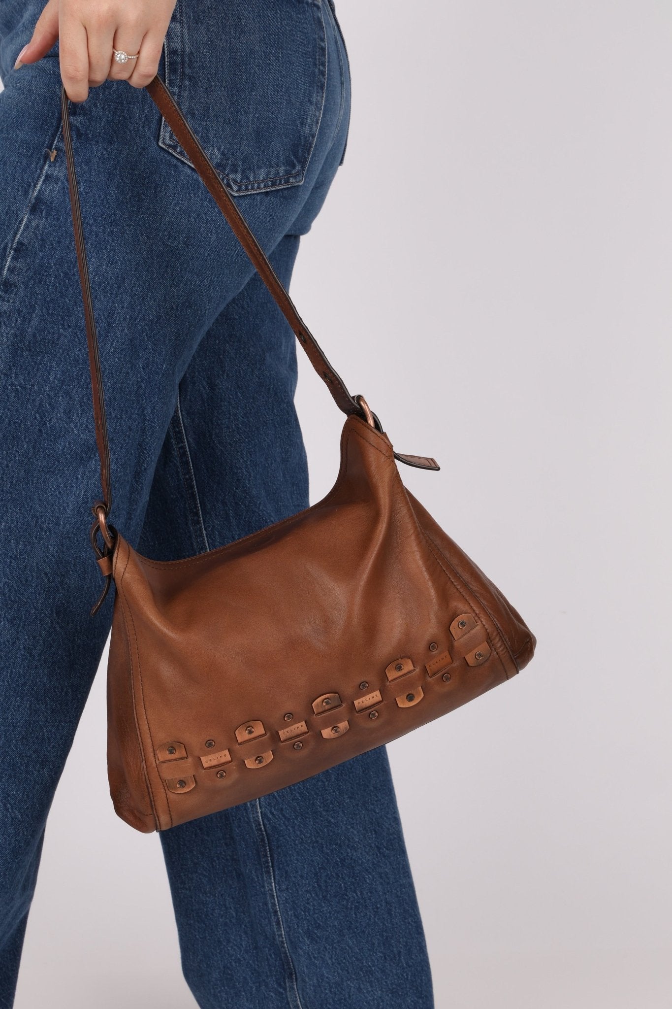 Celine Vintage Macadam Stud and Applique Hobo - FashioNica