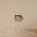 Chanel 18K Bolduc White Gold Diamond Wavy Logo Ring - FashioNica