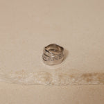 Chanel 18K Bolduc White Gold Diamond Wavy Logo Ring - FashioNica