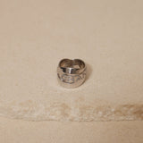 Chanel 18K Bolduc White Gold Diamond Wavy Logo Ring - FashioNica