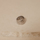 Chanel 18K Bolduc White Gold Diamond Wavy Logo Ring - FashioNica