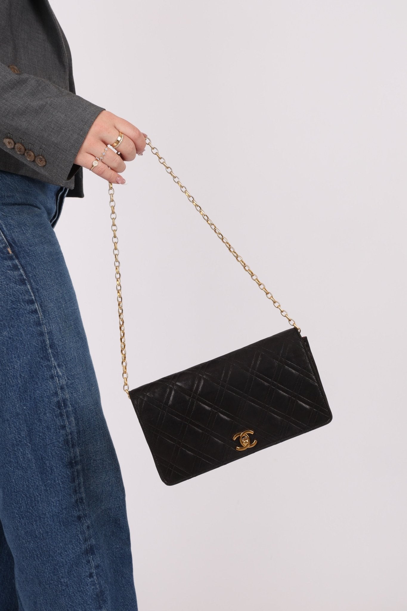 Chanel 1980s Lambskin Mini Bijoux Chain Turnlock Full Flap - FashioNica