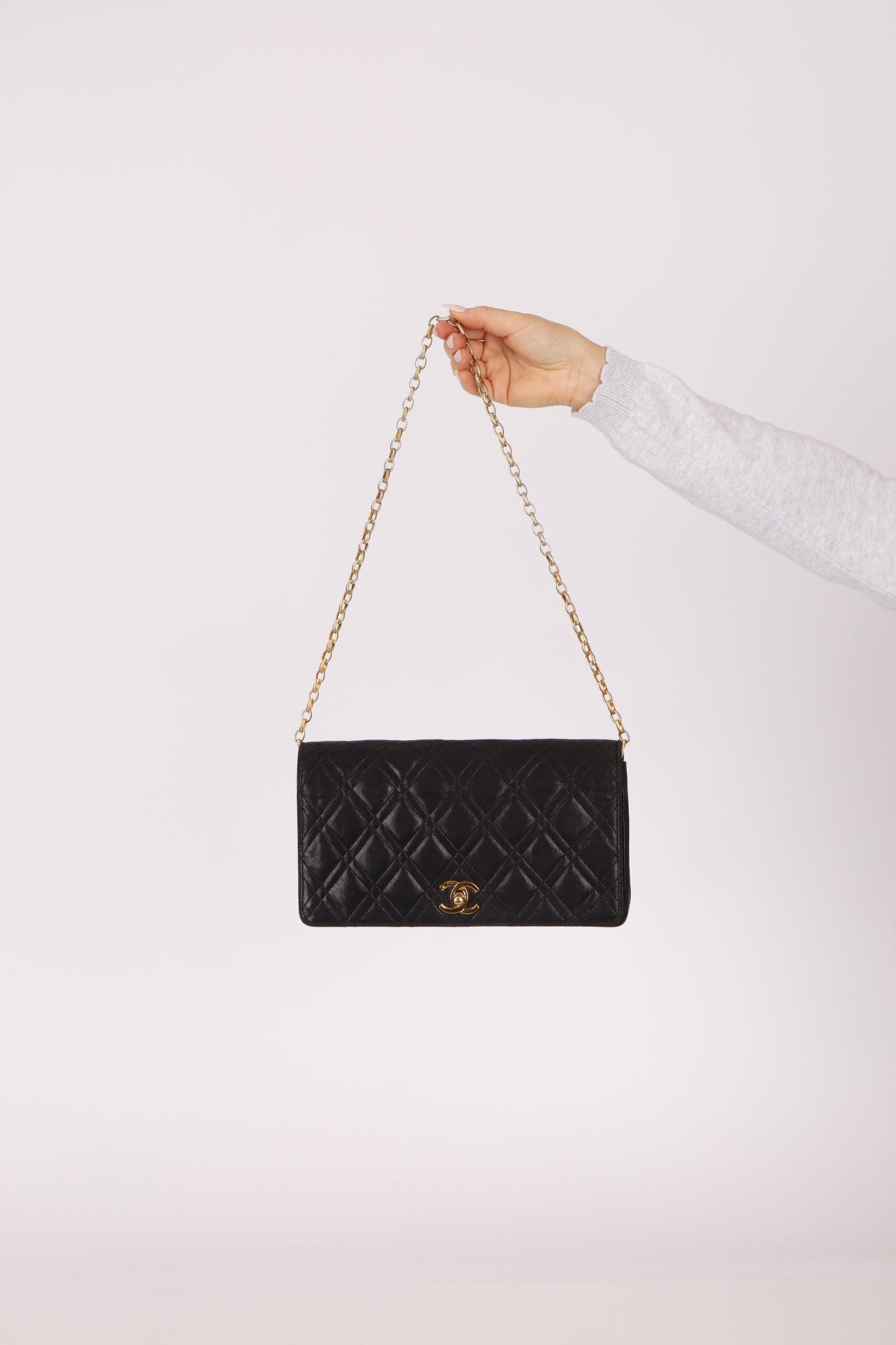 Chanel 1980s Lambskin Mini Bijoux Chain Turnlock Full Flap - FashioNica