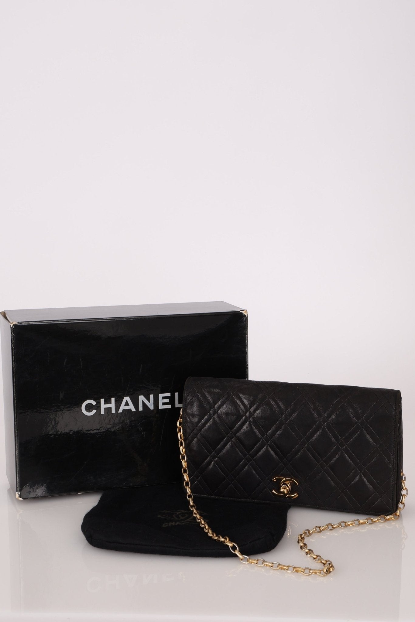 Chanel 1980s Lambskin Mini Bijoux Chain Turnlock Full Flap - FashioNica