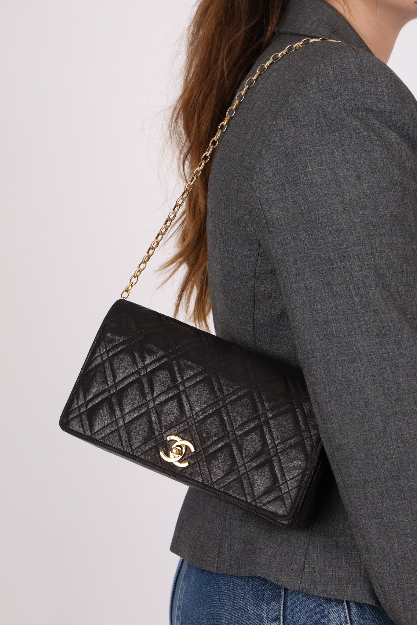 Chanel 1980s Lambskin Mini Bijoux Chain Turnlock Full Flap - FashioNica