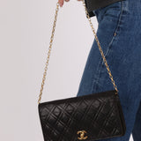 Chanel 1980s Lambskin Mini Bijoux Chain Turnlock Full Flap - FashioNica