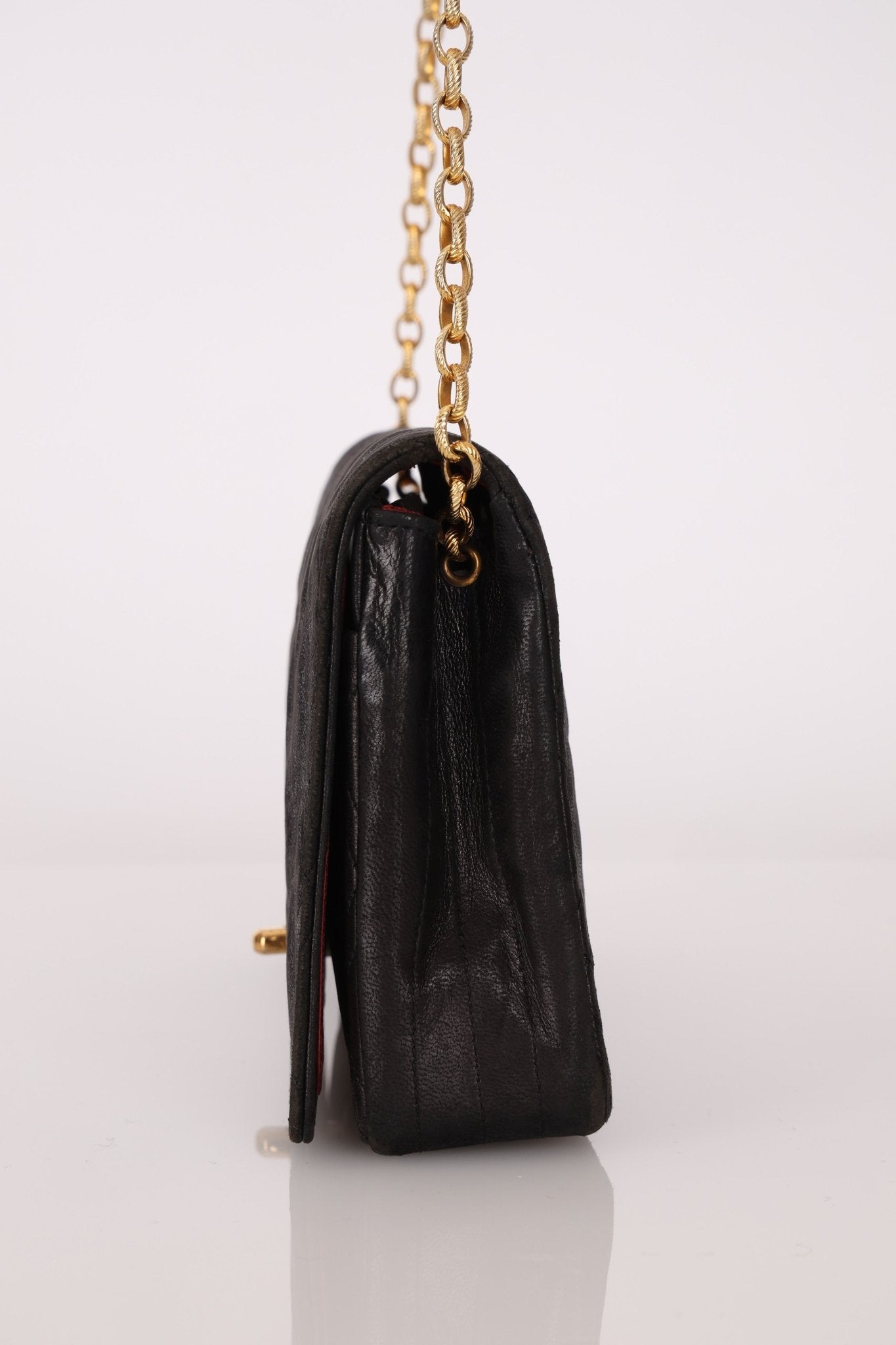 Chanel 1980s Lambskin Mini Bijoux Chain Turnlock Full Flap - FashioNica
