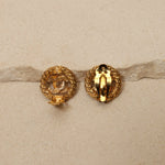 Chanel 1980s Logo Round Clip - On Earrings 24K GP - FashioNica