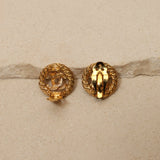 Chanel 1980s Logo Round Clip - On Earrings 24K GP - FashioNica