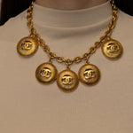 Chanel 1980s Multi Medallion Pendant Necklace 24K GP - FashioNica