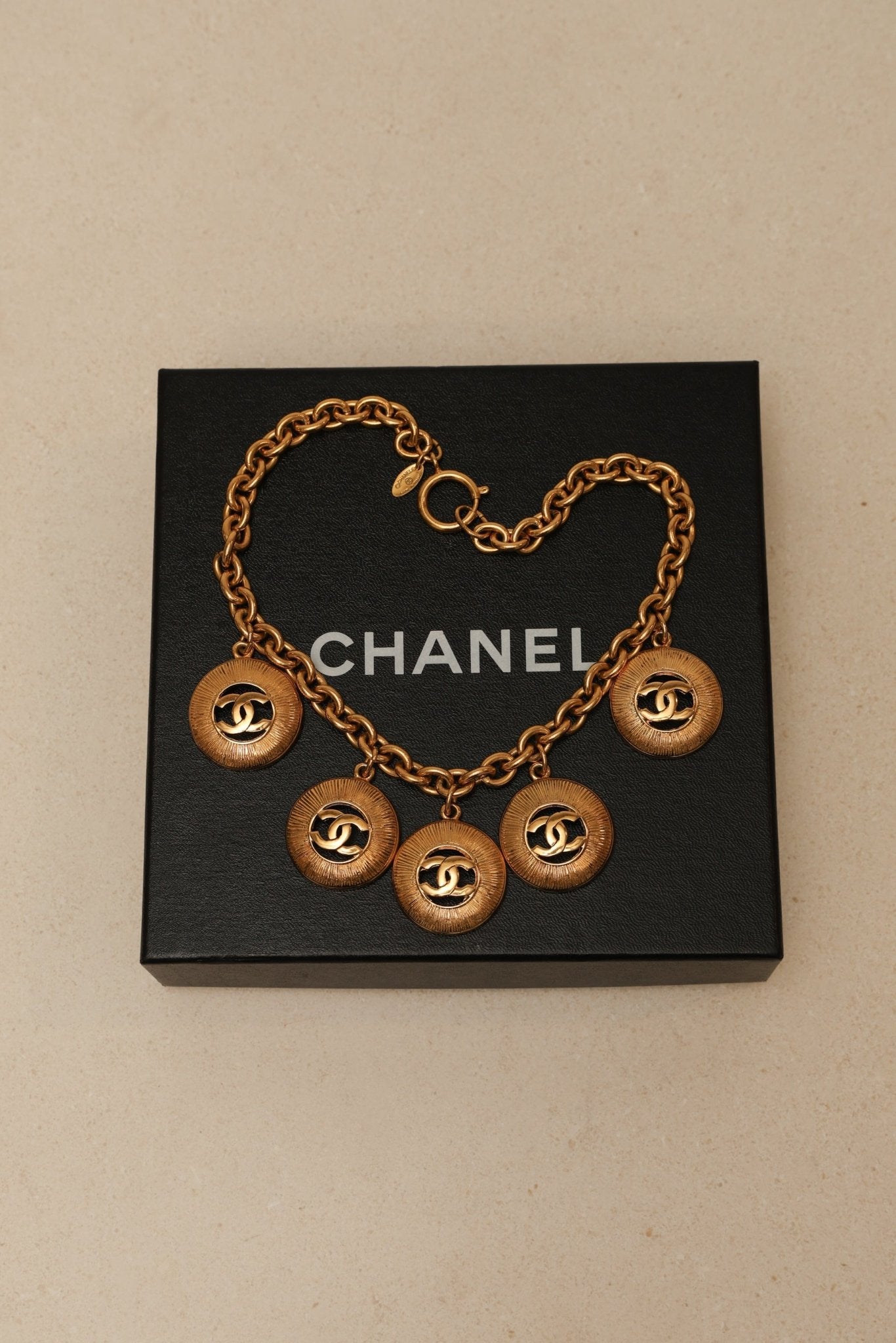Chanel 1980s Multi Medallion Pendant Necklace 24K GP - FashioNica