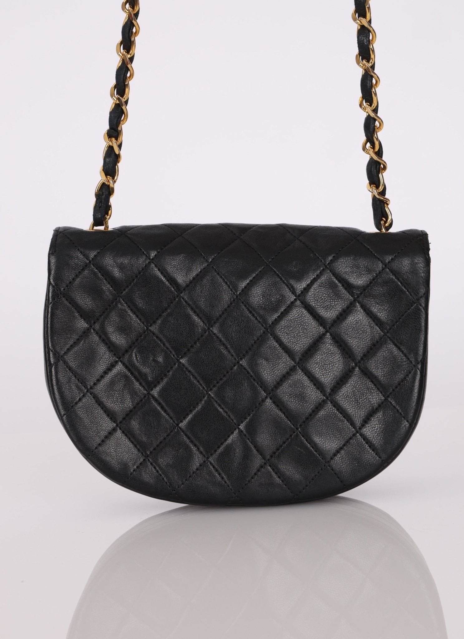Chanel 1986 Lambskin Crescent Mini Flap - FashioNica