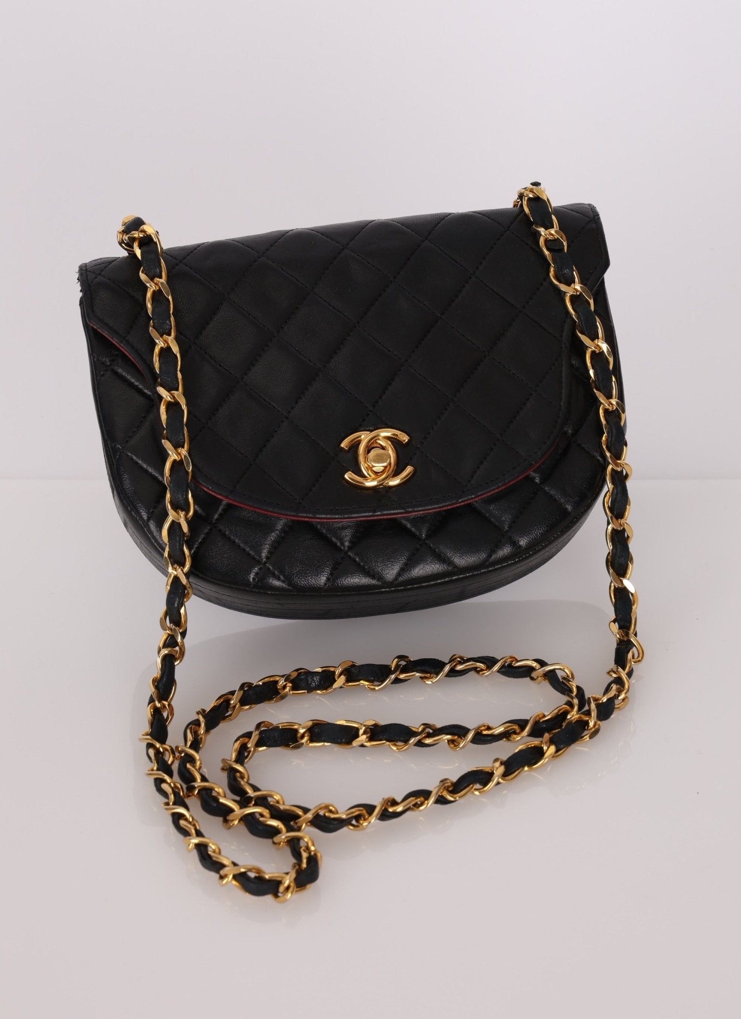 Chanel 1986 Lambskin Crescent Mini Flap - FashioNica