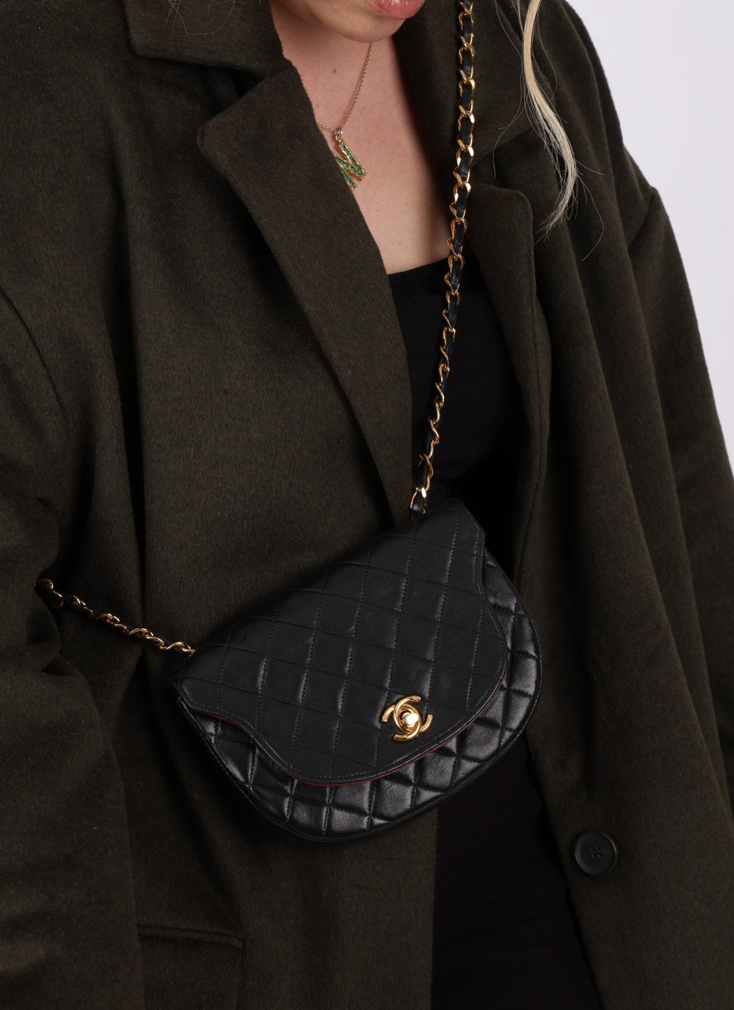 Chanel 1986 Lambskin Crescent Mini Flap - FashioNica