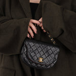 Chanel 1986 Lambskin Crescent Mini Flap - FashioNica