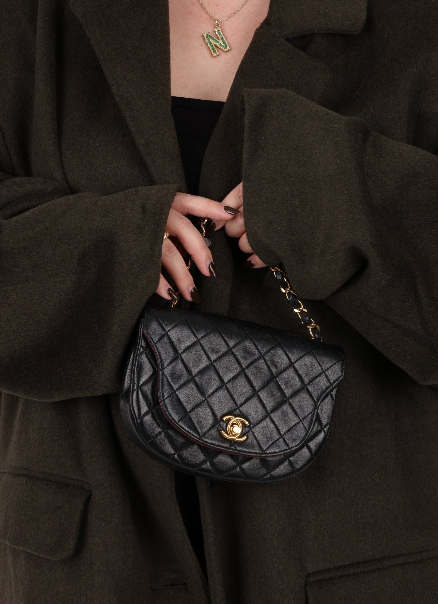 Chanel 1986 Lambskin Crescent Mini Flap - FashioNica