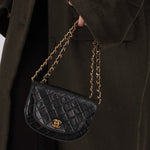 Chanel 1986 Lambskin Crescent Mini Flap - FashioNica