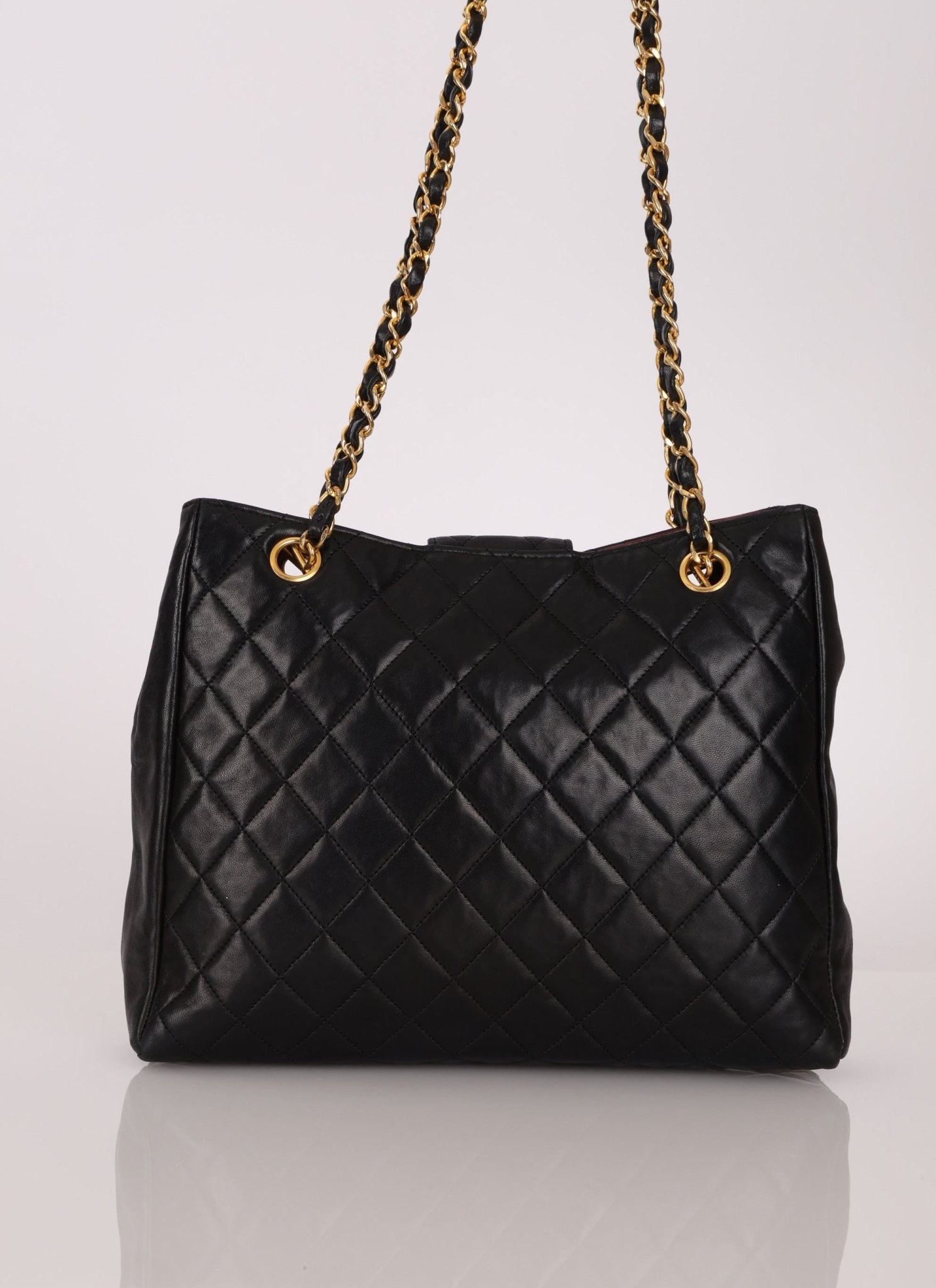 Chanel 1986 Lambskin Turnlock Chain Tote 24K GP - FashioNica