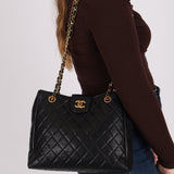 Chanel 1986 Lambskin Turnlock Chain Tote 24K GP - FashioNica