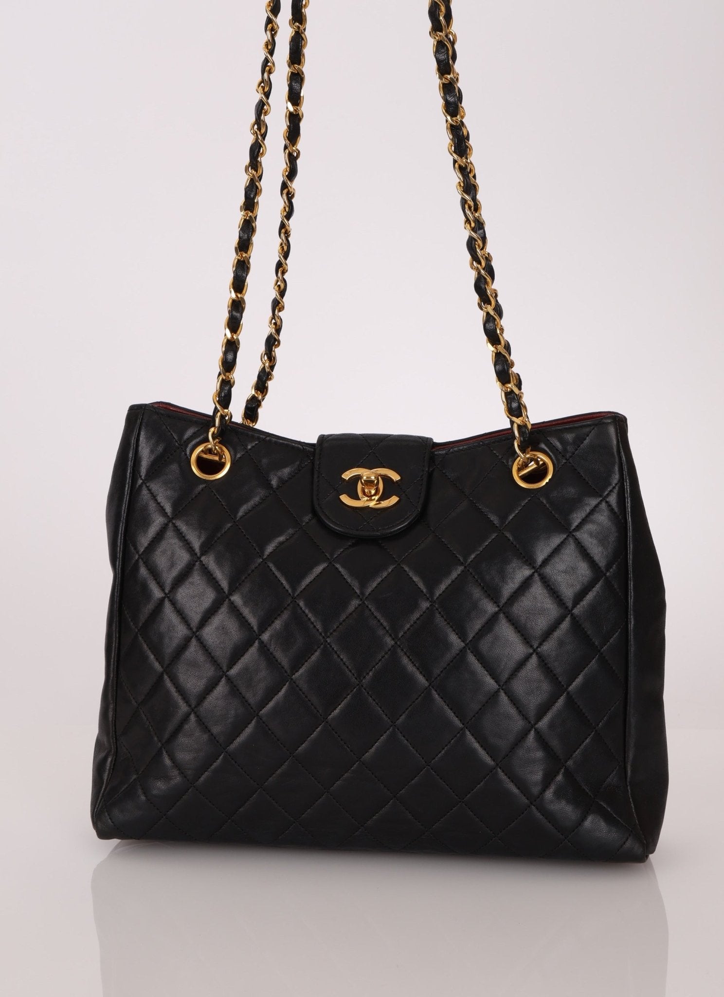 Chanel 1986 Lambskin Turnlock Chain Tote 24K GP - FashioNica
