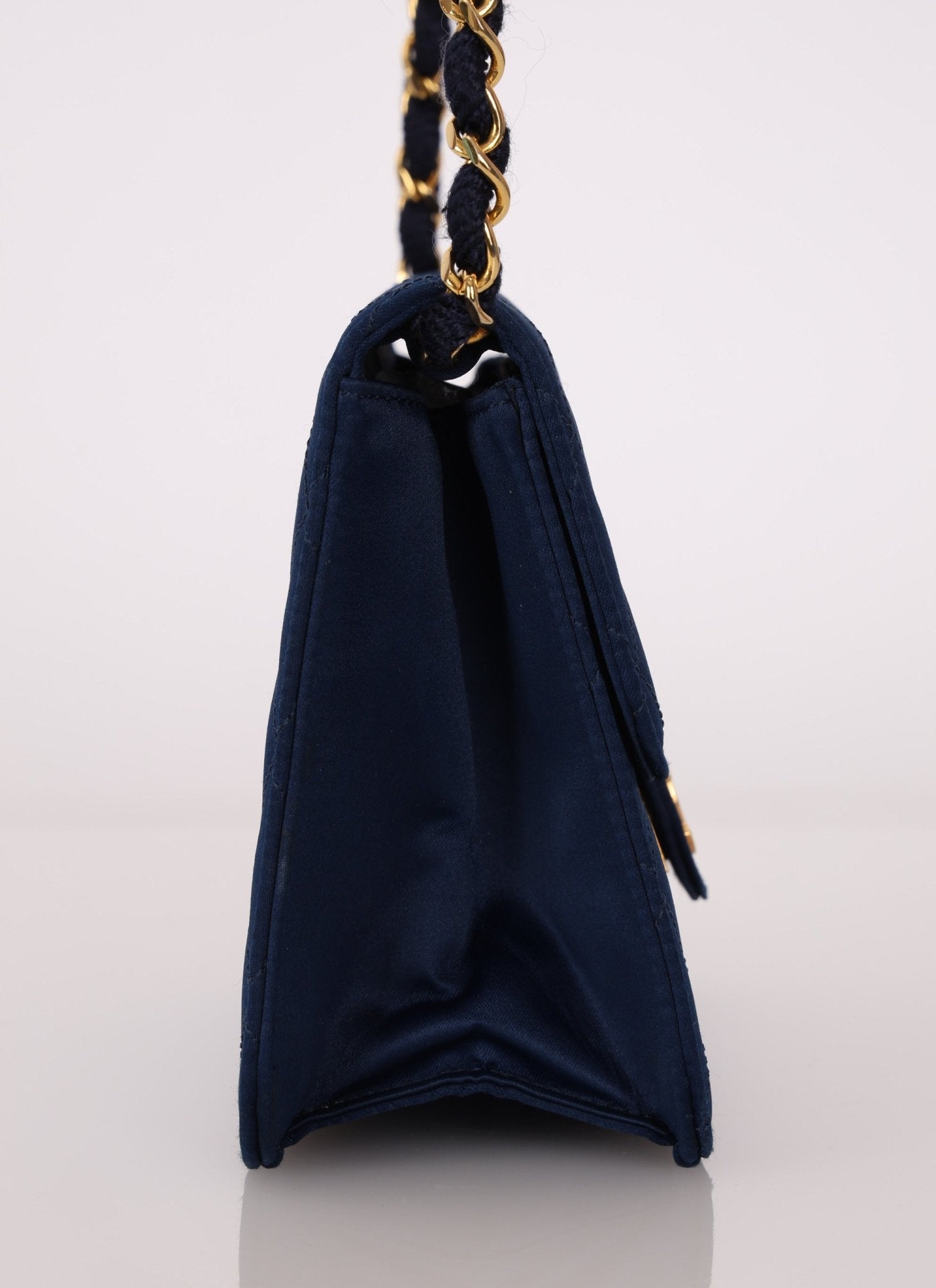 Chanel 1986 Midnight Satin Square Mini Flap - FashioNica