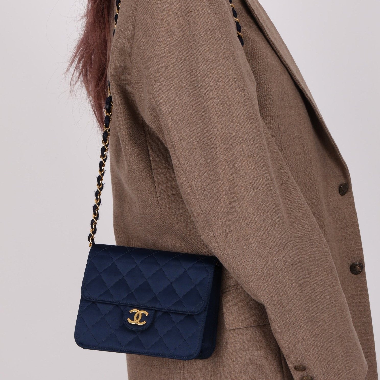 Chanel 1986 Midnight Satin Square Mini Flap - FashioNica