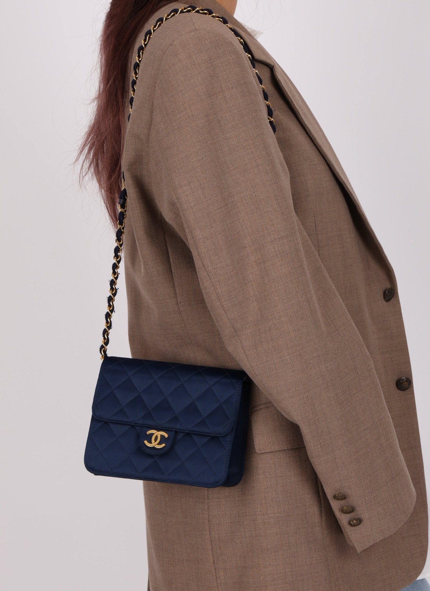 Chanel 1986 Midnight Satin Square Mini Flap - FashioNica