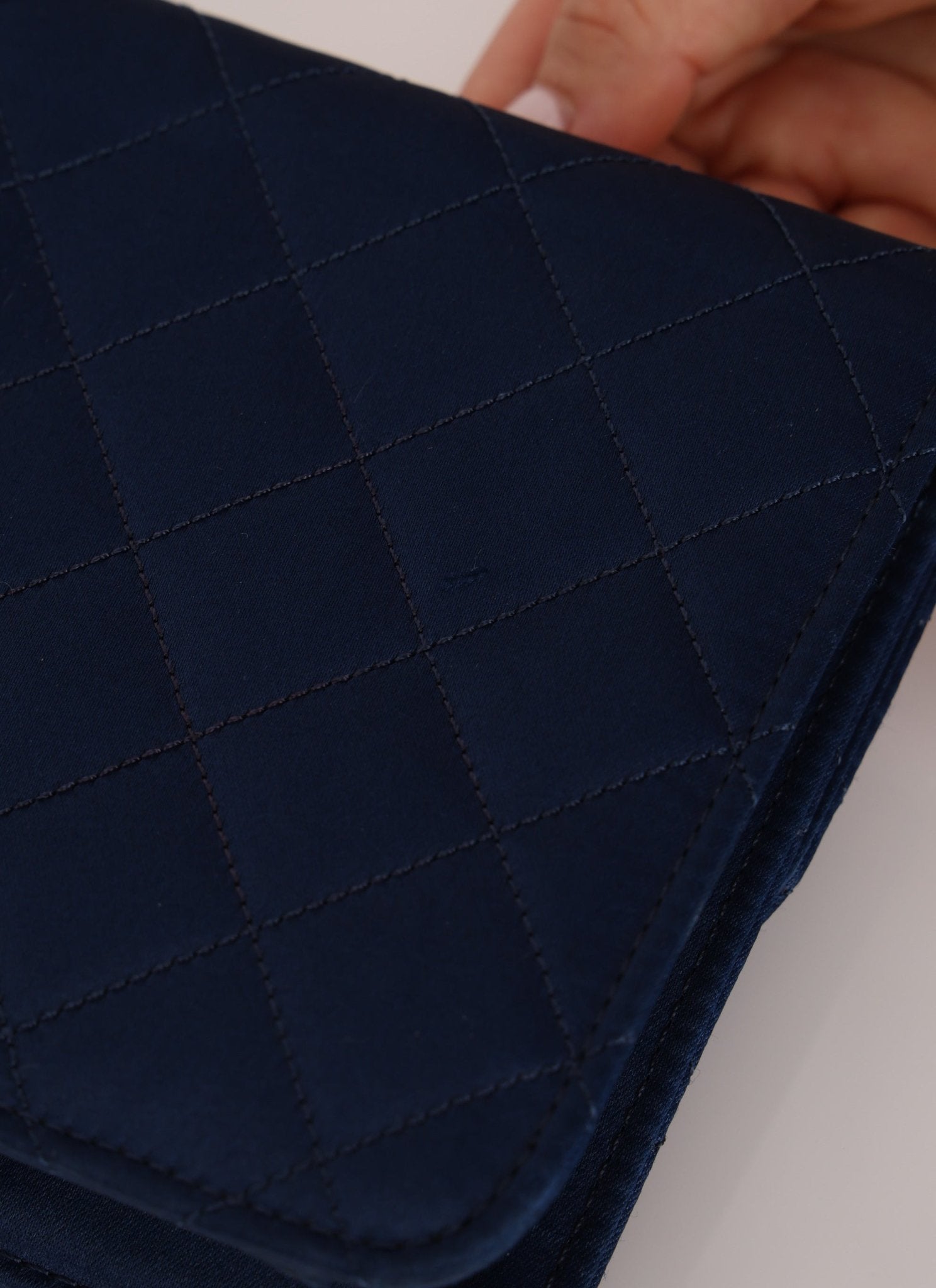 Chanel 1986 Midnight Satin Square Mini Flap - FashioNica