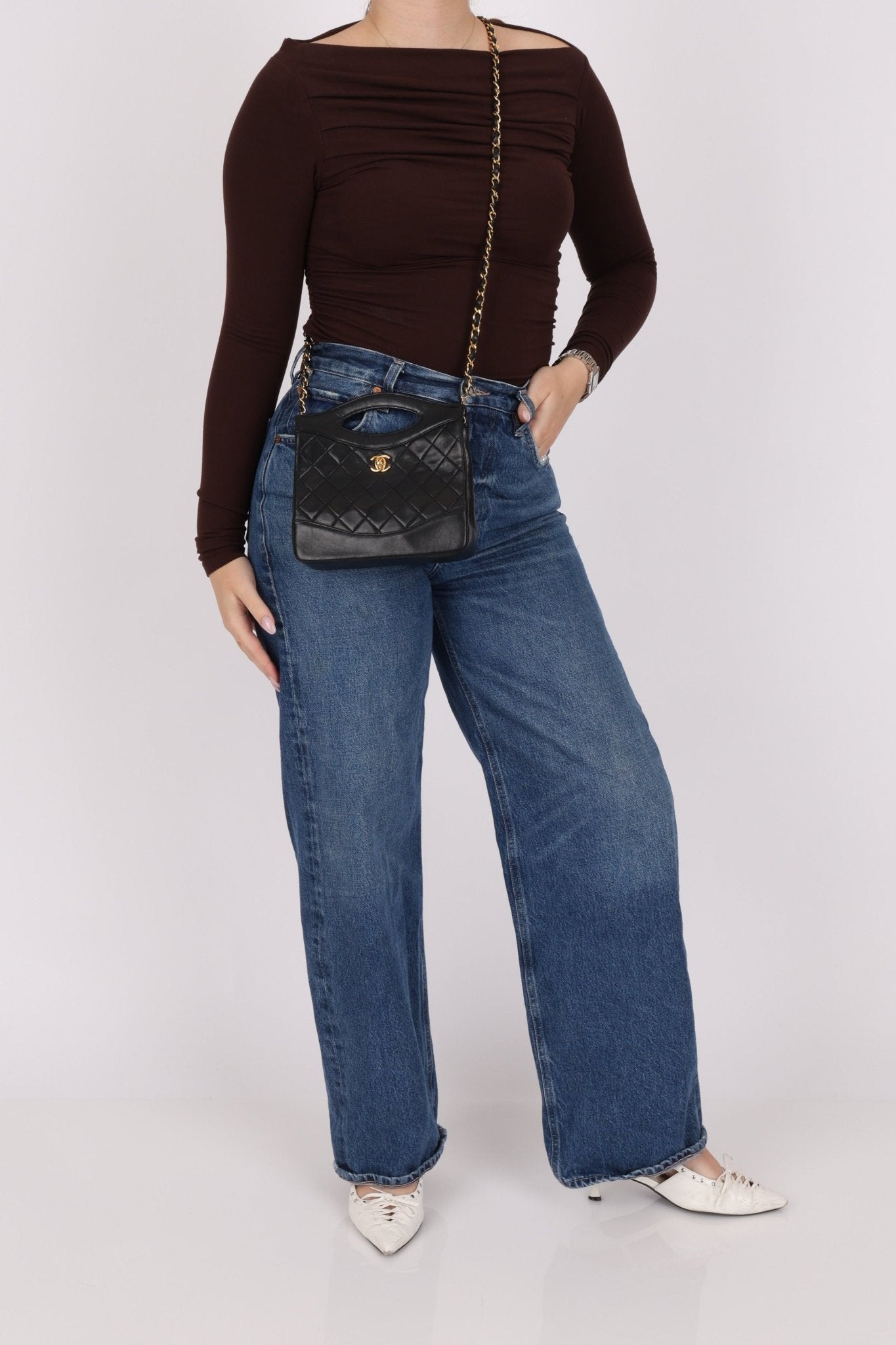 Chanel 1987 Lambskin Quilted Classic Small 31 Shopping Bag 24K GP - FashioNica